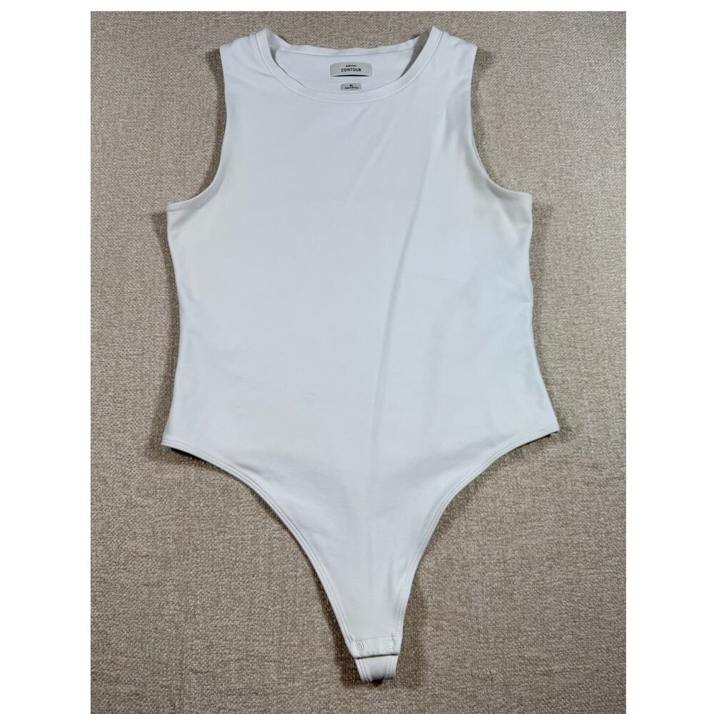 Aritzia Babaton Contour Women XL White Sleeveless Stretch Fitted Bodysuit Basics